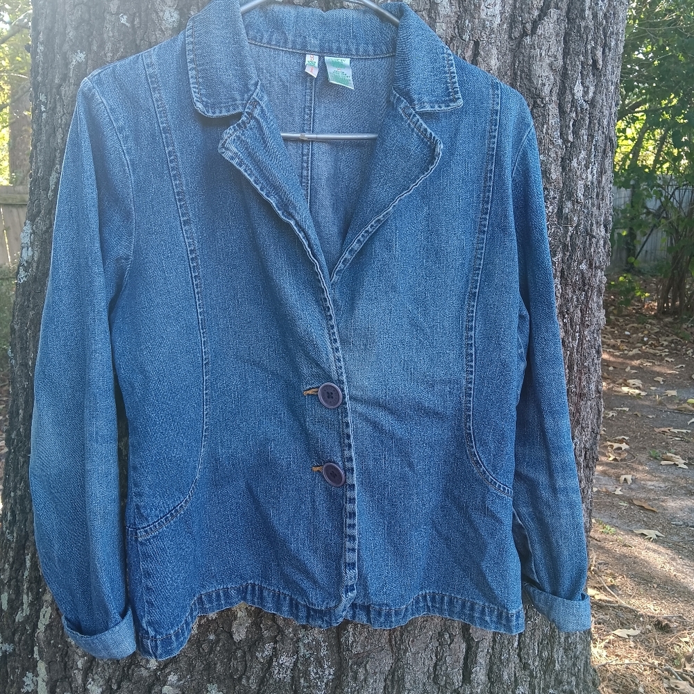 Bill Blass Jeanswear Vintage Denim Jean Blazer Jacket M